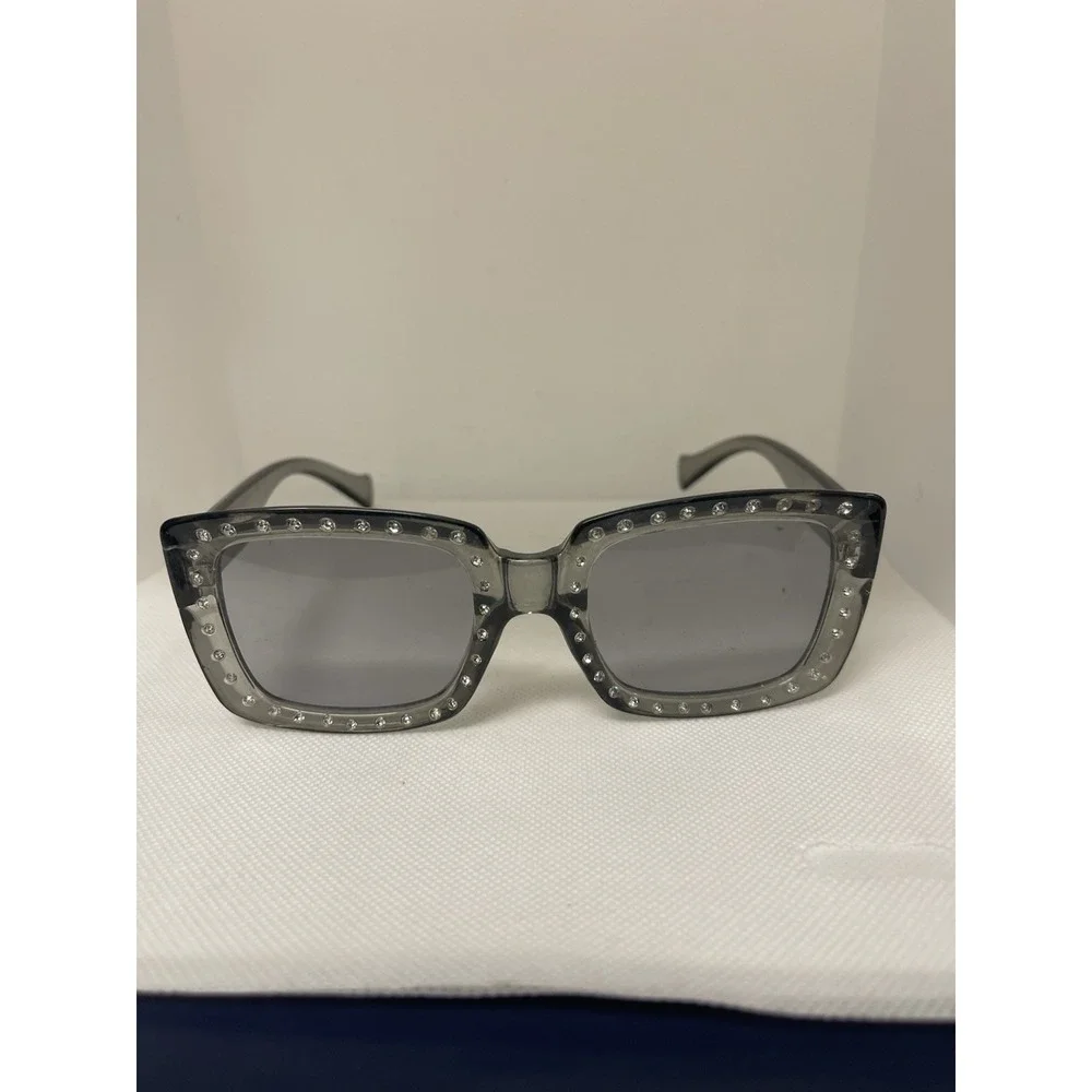Black Bling Oversized Fashion Wear Sunglasses Square Frame Fun‎ Design D-19